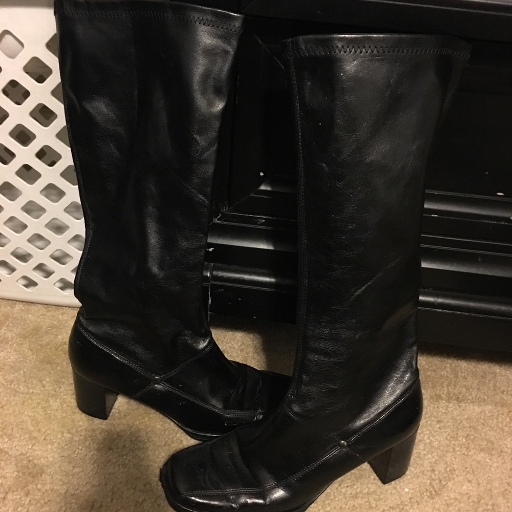 Black knee high boots